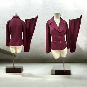 Fragile,Jacket+Pant Suit Burgundy,Sz XS/P,Long Sleeve,Buttons,Made in USA.!